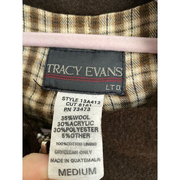 Vintage Tracy Evans Wool Jacket Cropped Classic Preppy Academia Scandi Granola - Picture 8 of 9
